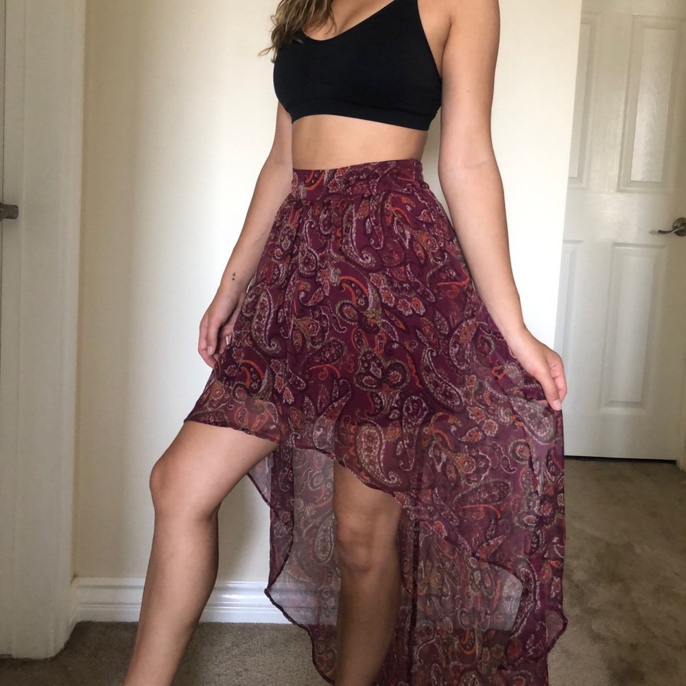 Ecote Flowy High Low Skirt